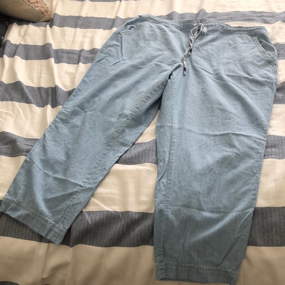 J Crew tie waist seaside pants in chambray - Picture 2 of 10